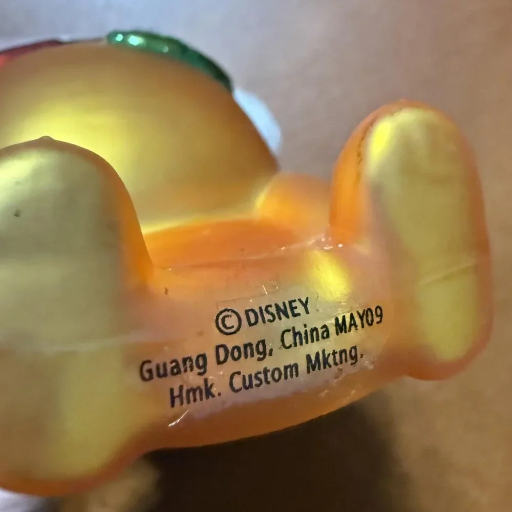 Disney Winnie The Pooh Santa Christmas Ornament Glass Gold Bear 2009 Hallmark‎